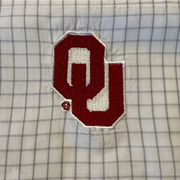 OU University of Oklahoma Men’s Large White & Gray Long Sleeve Button Down Shirt - Picture 5 of 8